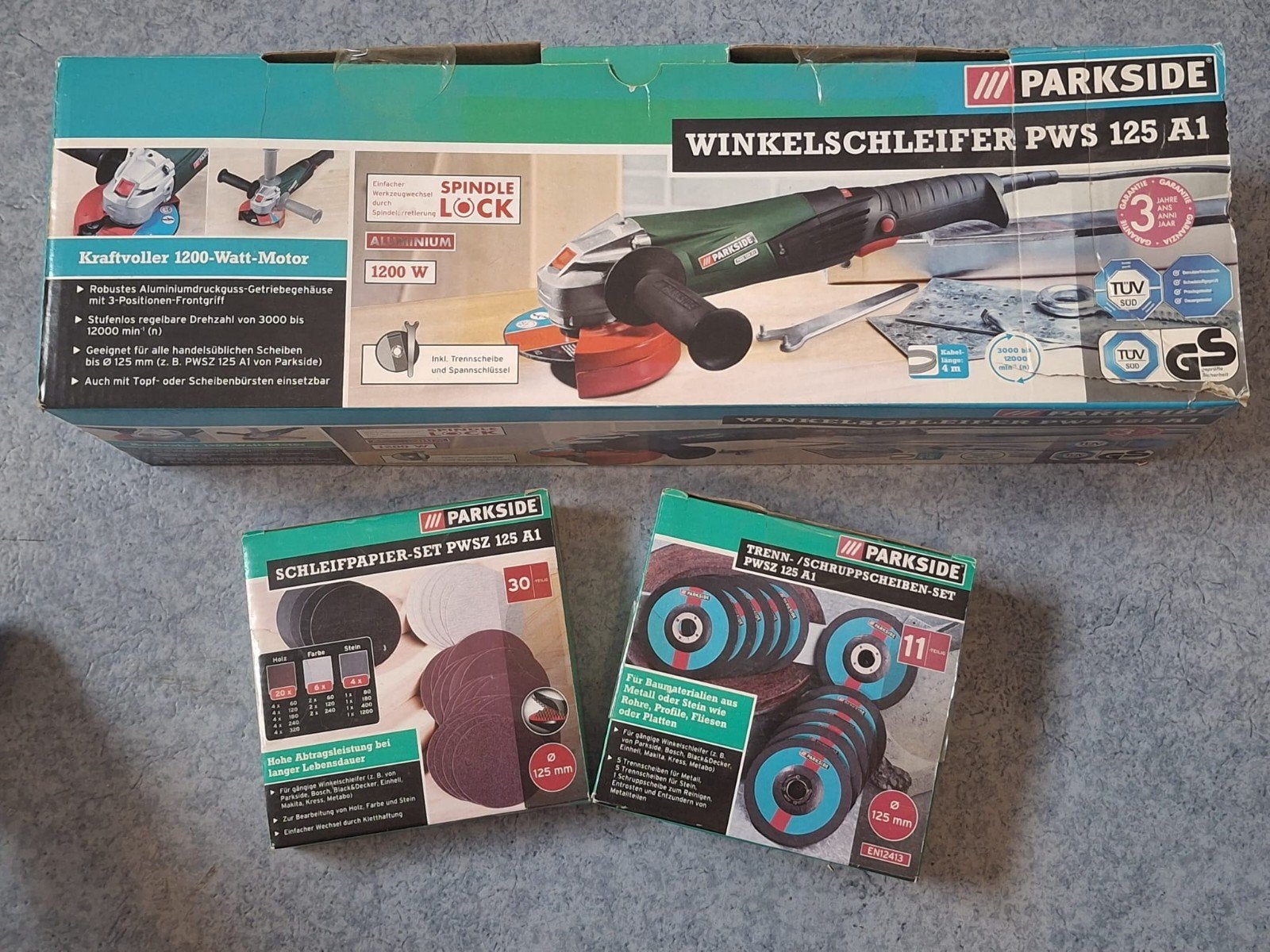 Parkside Haakse Slijper PWS 125 A1 (1200W), Doe-het-zelf en Verbouw, Gereedschap | Slijpmachines, Ophalen, Gebruikt