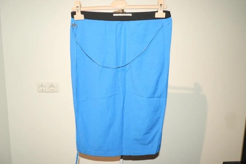 Humanoid azuur turquoise blauwe rok koort valt recht M