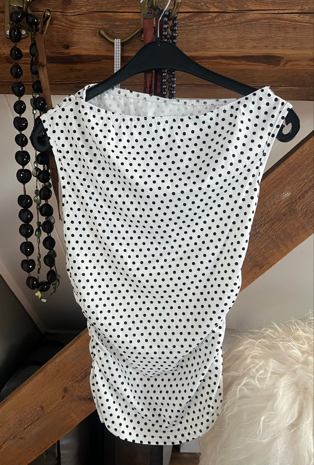 Nieuwe Polka Dot Top Maat M, Maat 38/40 (M), Wit, Nieuw, Ophalen of Verzenden