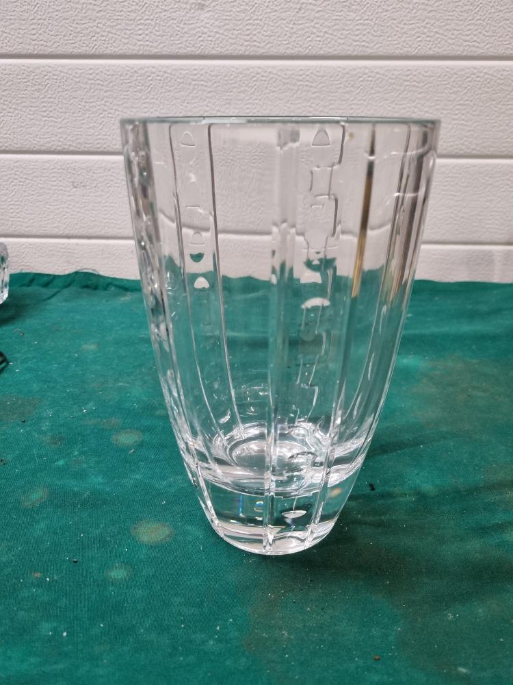 vaas kristal met rondjes dikke bodem vintage orrefors, Ophalen of Verzenden