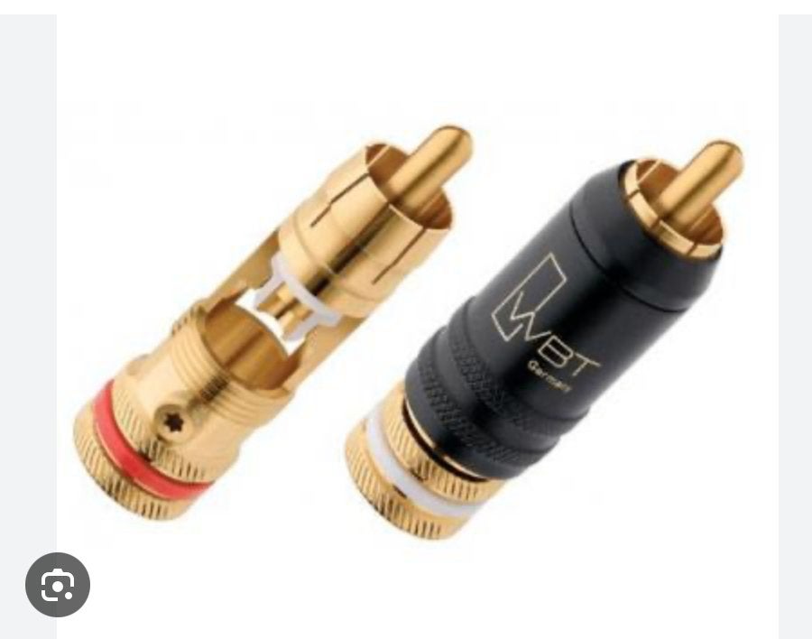 Twee WBT-0147 cinch RCA connectoren gezocht, Verzenden, Zo goed als nieuw, Minder dan 2 meter, Interlink-kabel