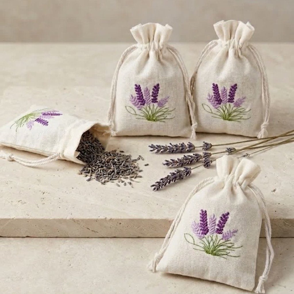 Lavendel geurzakjes 20 gram - 4 st, Desert Rose, Trompstraat 5 2041jb zandvoort, Info@desert-rose.nl, Nieuw