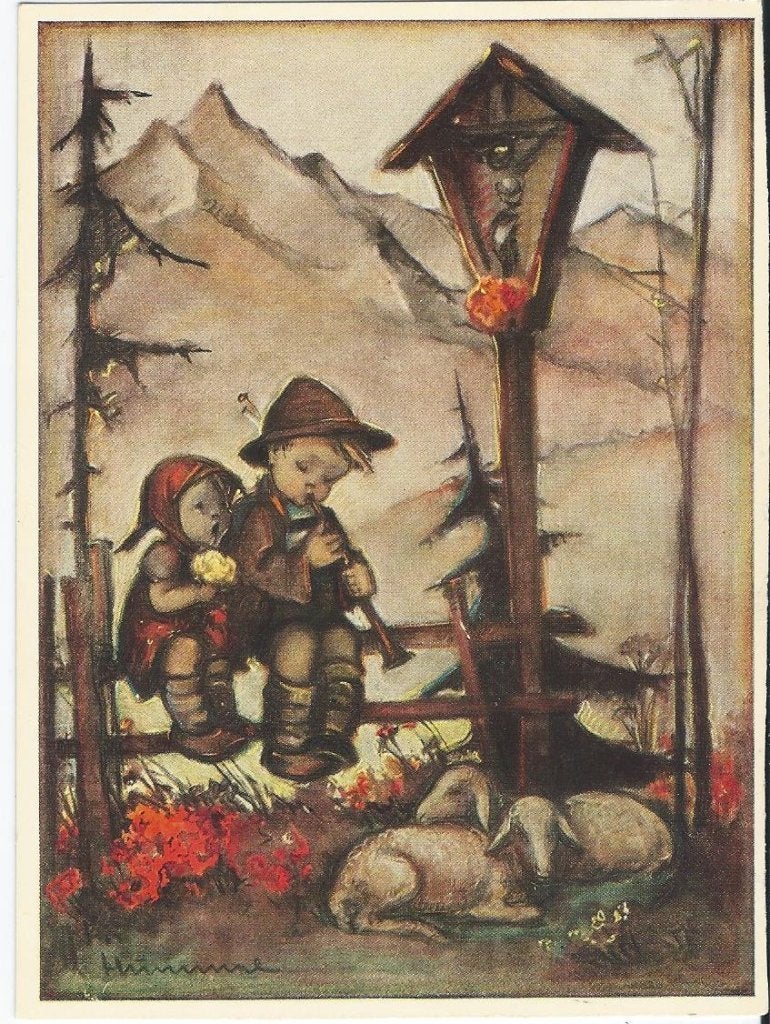 De fluitspeler op het hek – Hummel, Ophalen of Verzenden, 1940 tot 1960, Ongelopen, Kinderen