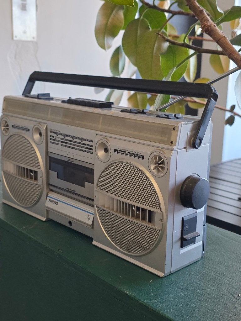9530: Vintage 1984 Philips D8134 Boombox  – Fully Working!, Audio, Tv en Foto, Radio's, Ophalen of Verzenden, Gebruikt, Radio