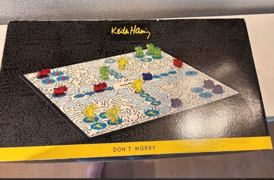 Keith Haring - Don't Worry / Mens Erger Je Niet bordspel, Een of twee spelers, Ophalen of Verzenden, Zo goed als nieuw