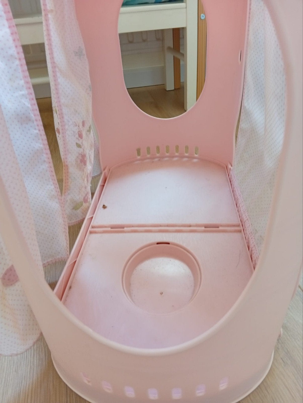 Roze poppenbedje/wiegje voor speelgoed, Ophalen, Gebruikt, Overige typen