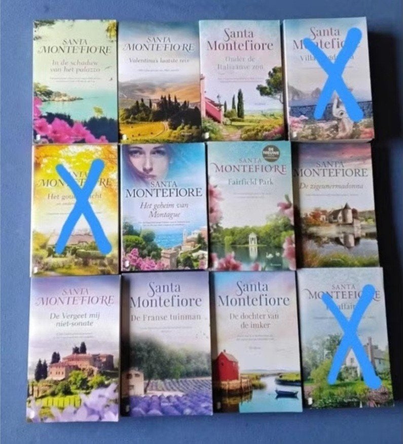 9 boeken van de serie Santa Montefiore, Ophalen, Zo goed als nieuw, Santa Montefiore, Europa overig
