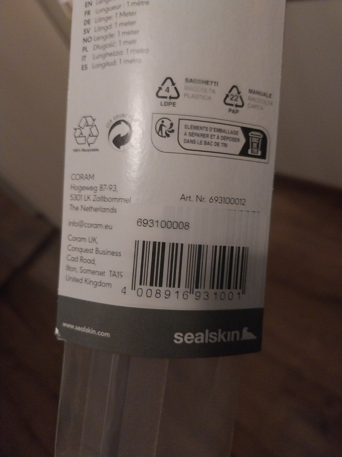 Sealskin Transparant afdichtprofiel - Universeel, Ophalen, Nieuw, Douche