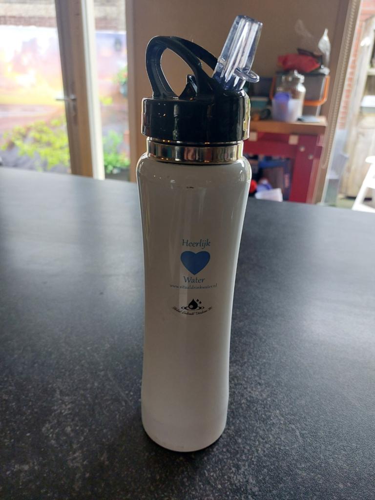 Heerlijk Water metalen drinkfles, Ophalen of Verzenden, Zo goed als nieuw, Metaal, Wit