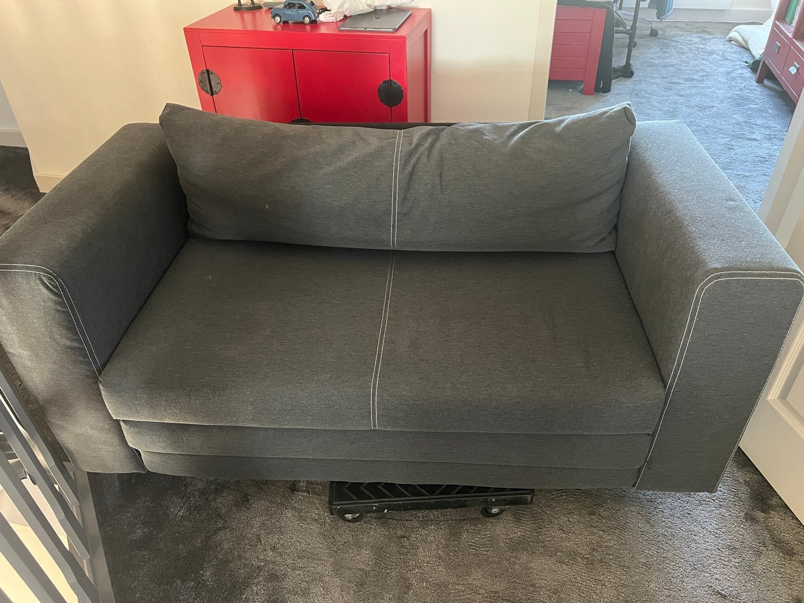 Nette grijze IKEA slaapbank, Ophalen, Gebruikt, Tweepersoons, 140 cm