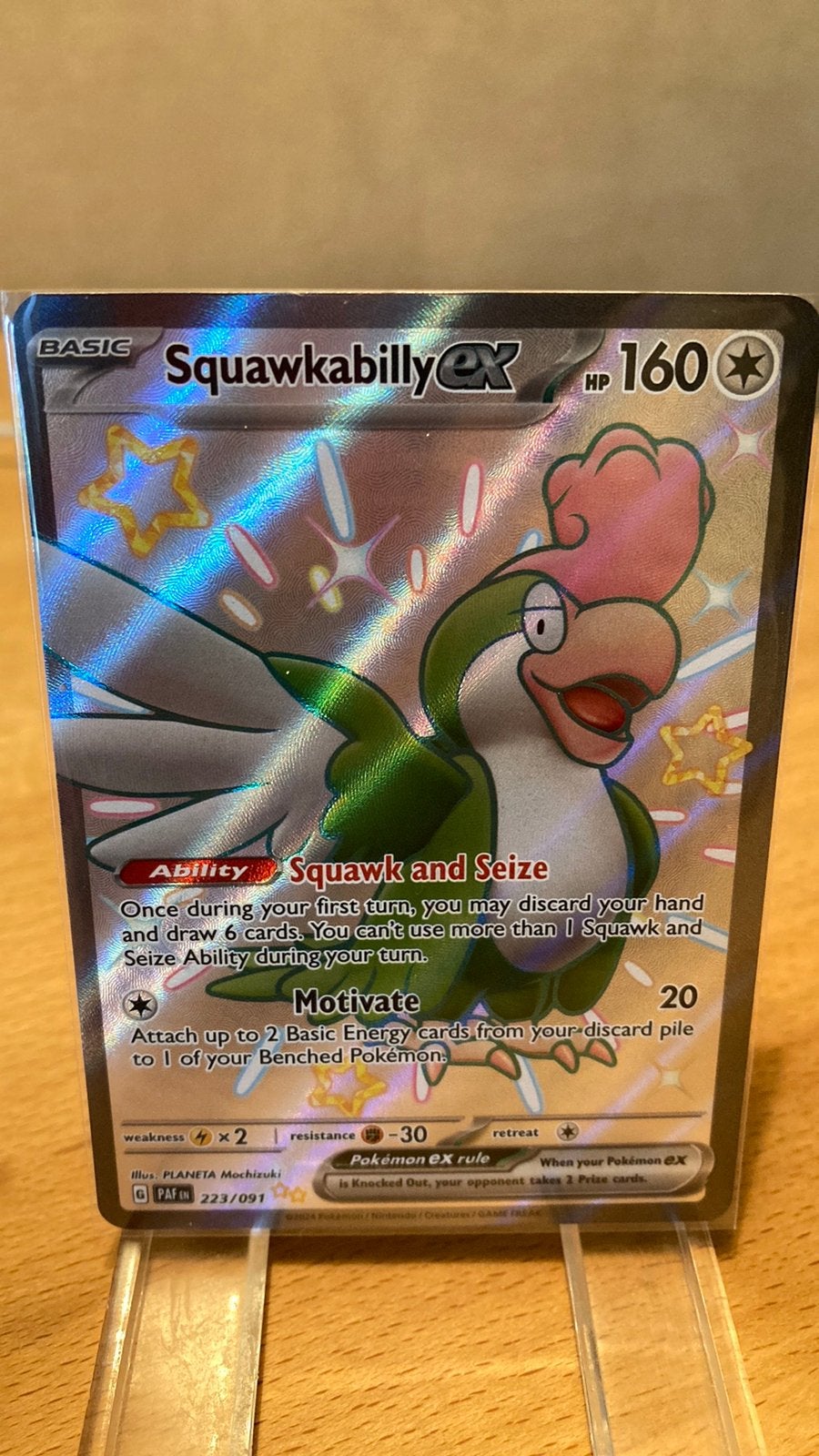 Pokemon Squawkabilly Ex Shiny 223/91 Paldean Fates 4,00 euro, Ophalen of Verzenden, Zo goed als nieuw