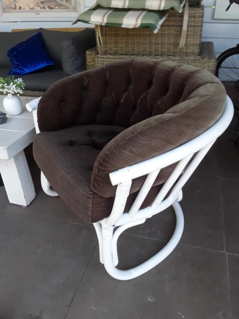 Bamboe stoel jaren 60, Huis en Inrichting, Stoelen, Ophalen, Gebruikt, Bruin, Eén