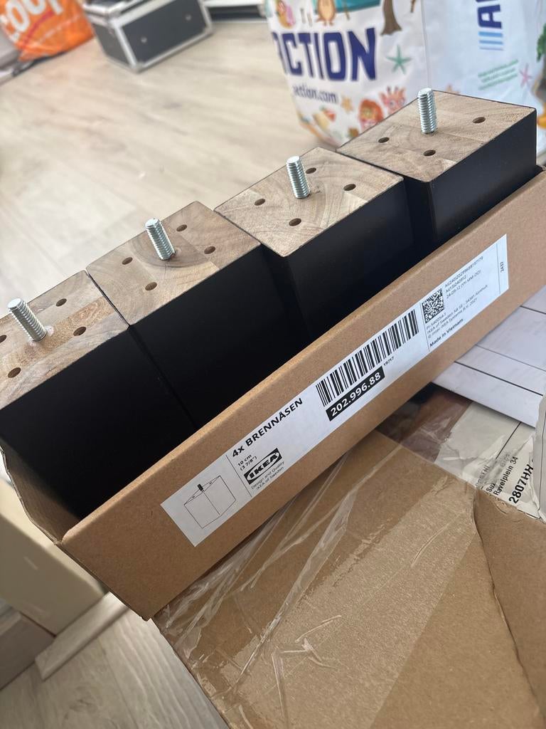 IKEA BRENNÅSEN meubelpoten, zwart, 12 stuks, ongebruikt, Ophalen, Nieuw