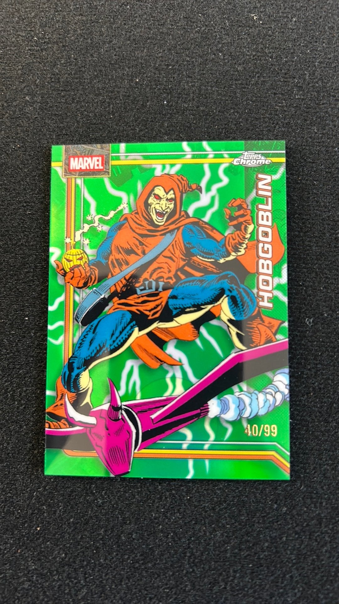 Marvel Topps Chrome ‘26 -Hobgoblin #126 Green Parallel 40/99, Ophalen of Verzenden, Zo goed als nieuw, Losse kaart