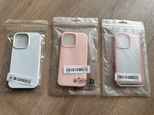 Hoes iPhone 13 Pro rose wit transparant anti-fall silicone, IPhone 13 Pro, Nieuw, Hoesje of Tasje, Ophalen of Verzenden
