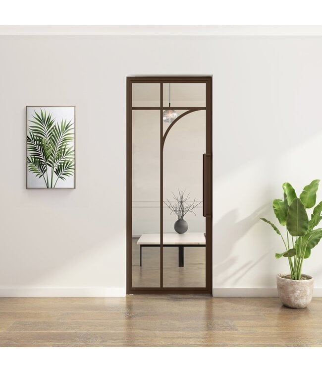 Uit voorraad Stalen Taatsdeur met Glas - Zwart of Brons, 80 tot 100 cm, 215 cm of meer, Binnendeur, Nieuw