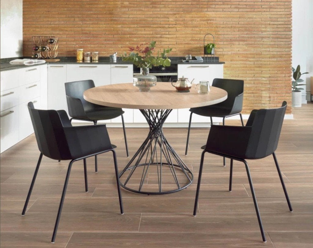 Design tafelpoot metaal gedraaid industrieel zwart nieuw, Huis en Inrichting, Ophalen, Industrieel Japandi Modern, 50 tot 100 cm