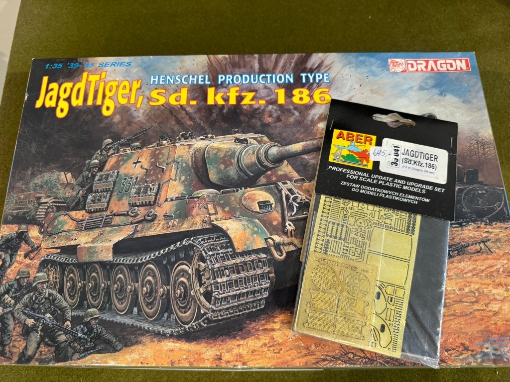 Dragon 6050 German Jagdtiger SdKfz 186 Henschel + Aber PE, Overige merken, Tank, Verzenden, 1:32 tot 1:50