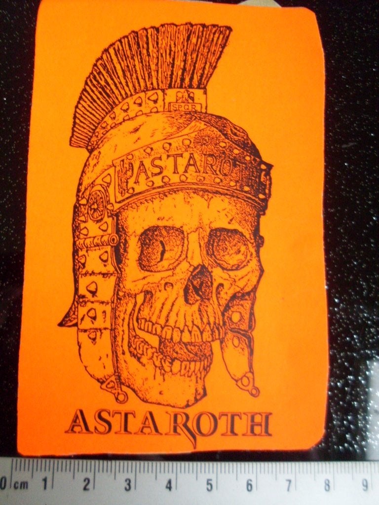 sticker astaroth rome 1983 speed heavy metal band logo, Verzenden, Zo goed als nieuw, Overige typen