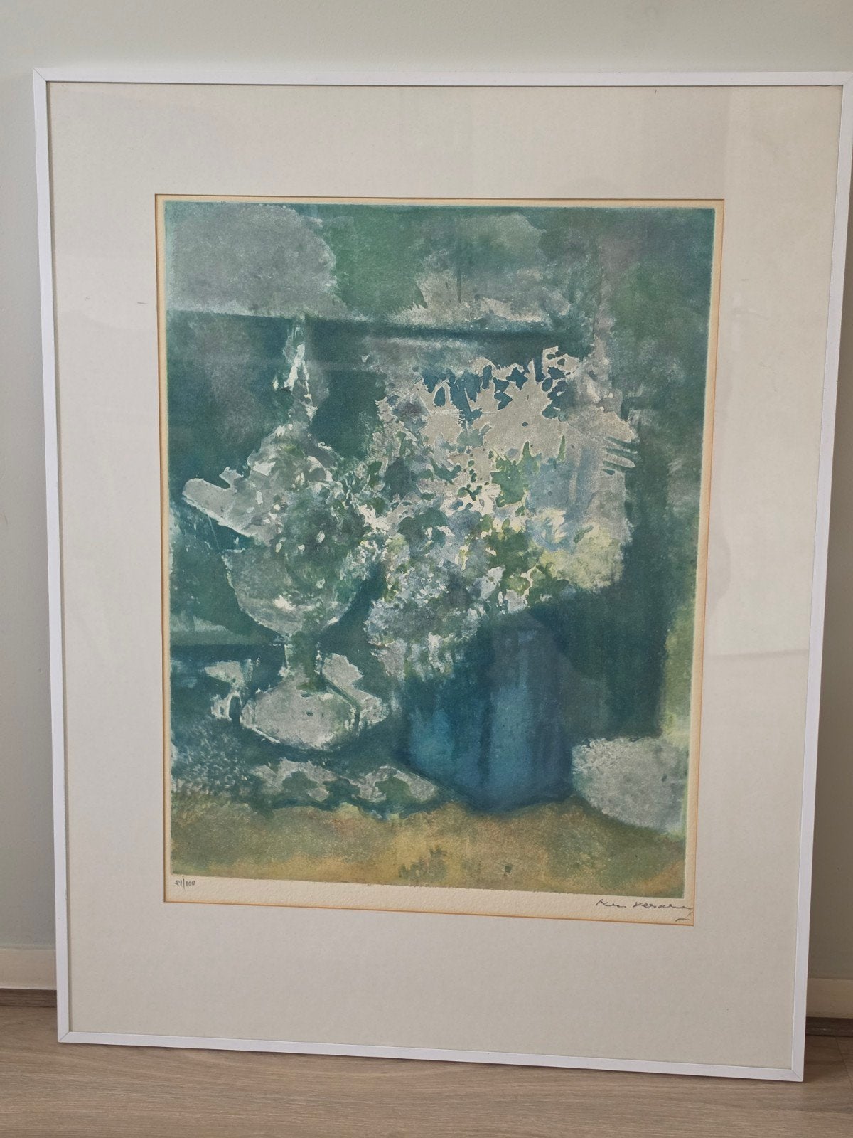 Kees Verwey - Stilleven met bloemen en glas (gesigneerd), Ophalen