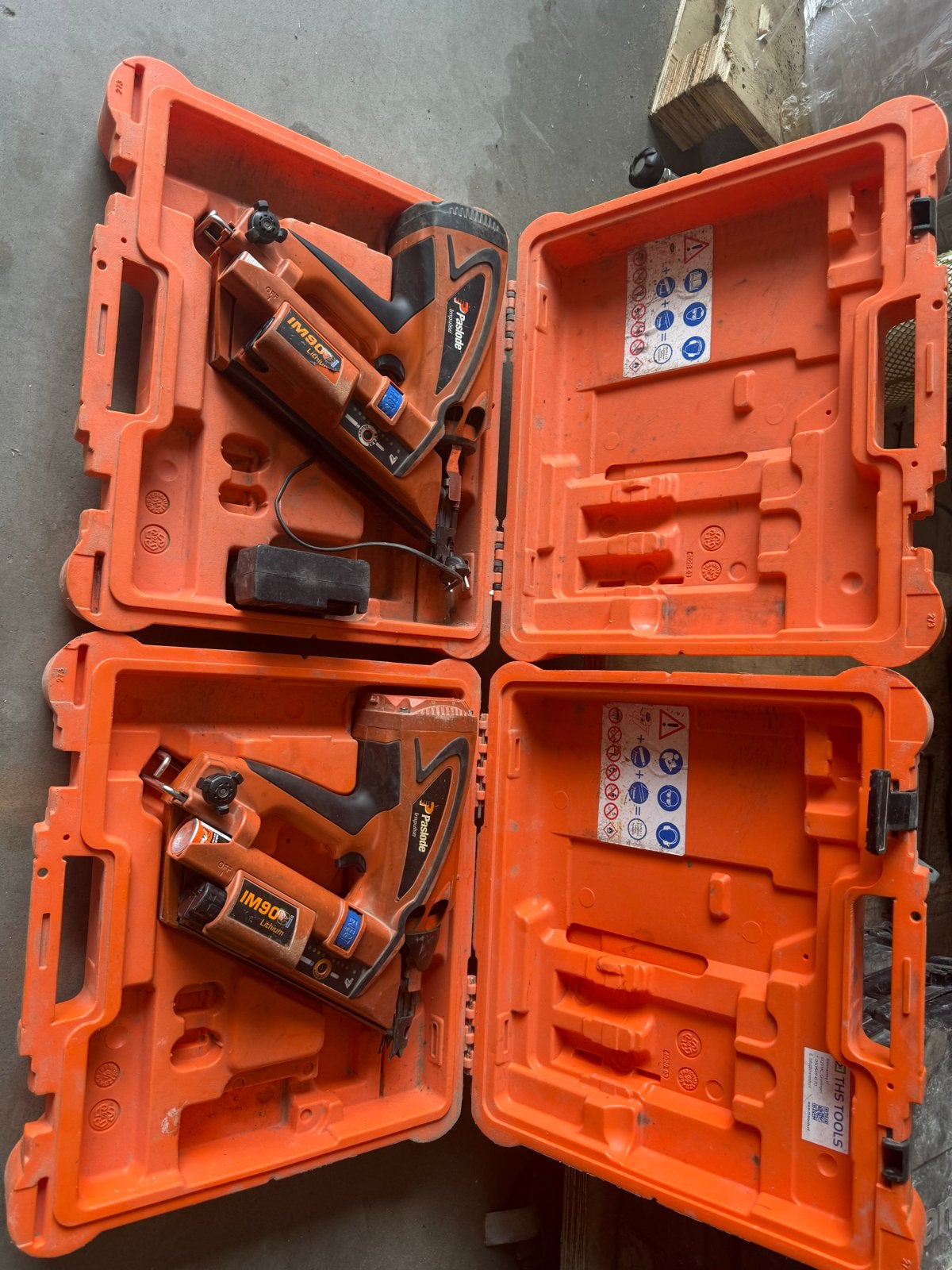 2x Paslode IM90 Lithium constructietacker met toebehoren, Ophalen, Gebruikt, Tacker/nietmachine, Overige merken