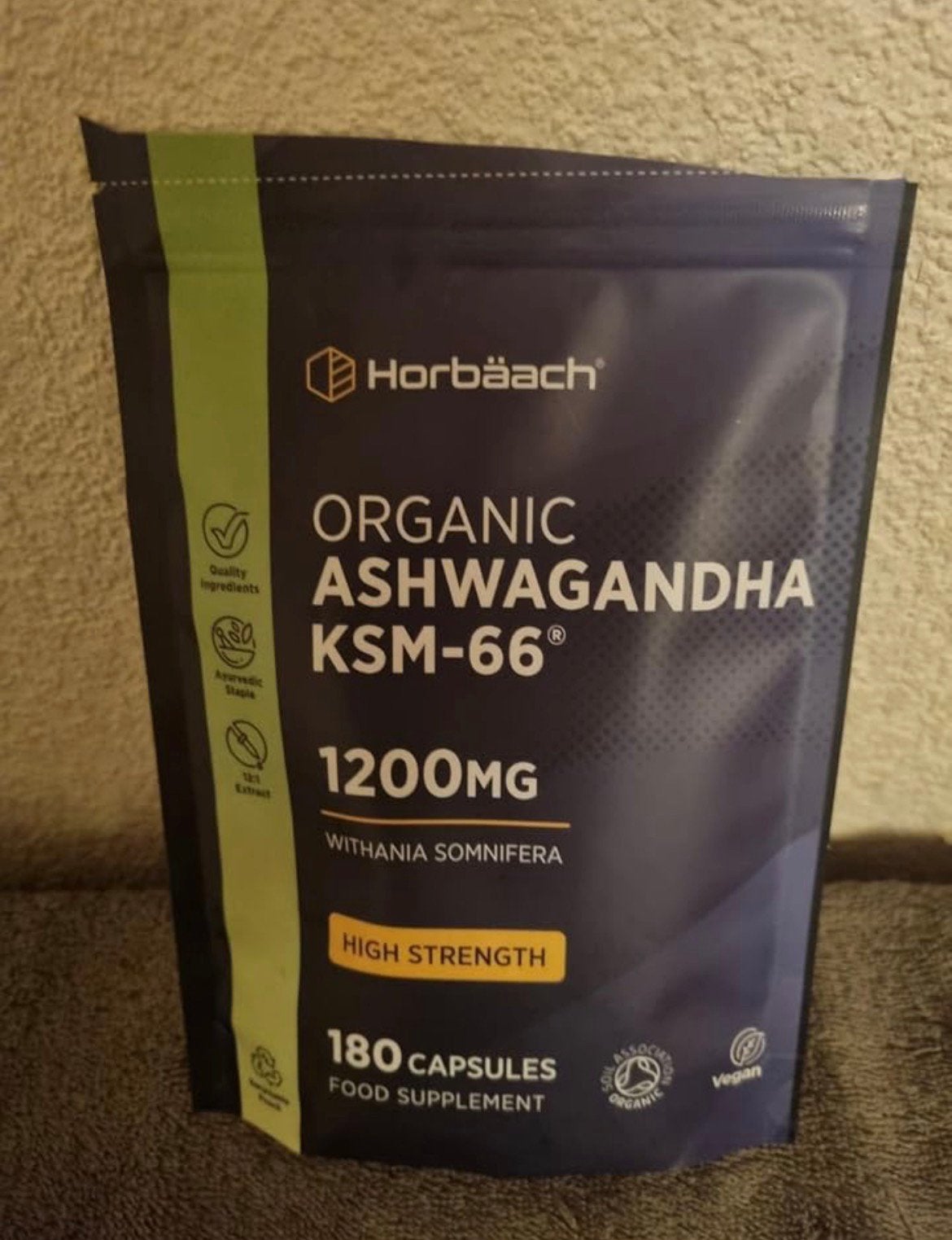 Ashwagandha KSM-66 Biologische - 180 Veganistische Capsules, Verzenden, Nieuw, Overige typen