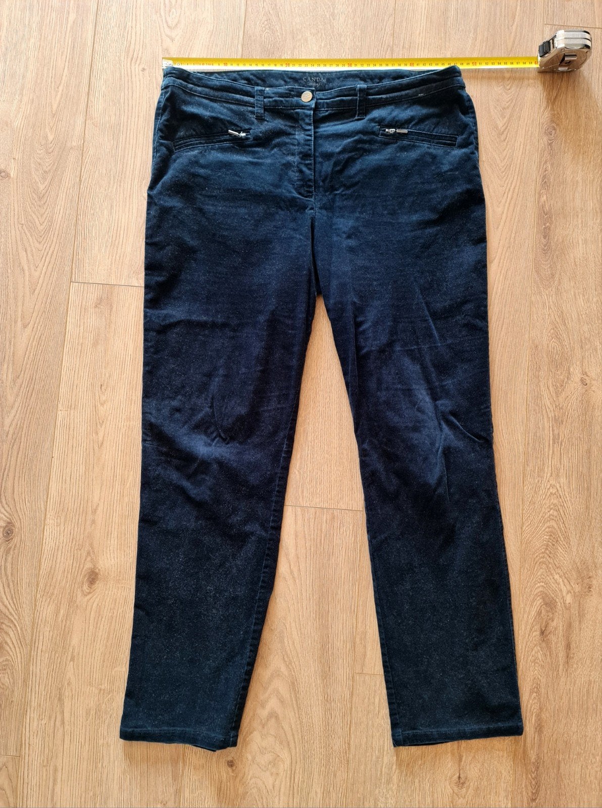 Zwarte velours broek Canda maat 44, Zwart, Ophalen of Verzenden, Zo goed als nieuw, W33 - W36 (confectie 42/44)