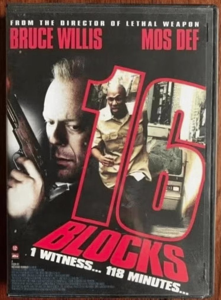 DVD 16 Blocks; met Bruce Willis en Mos Def, Vanaf 12 jaar, Ophalen of Verzenden, Zo goed als nieuw