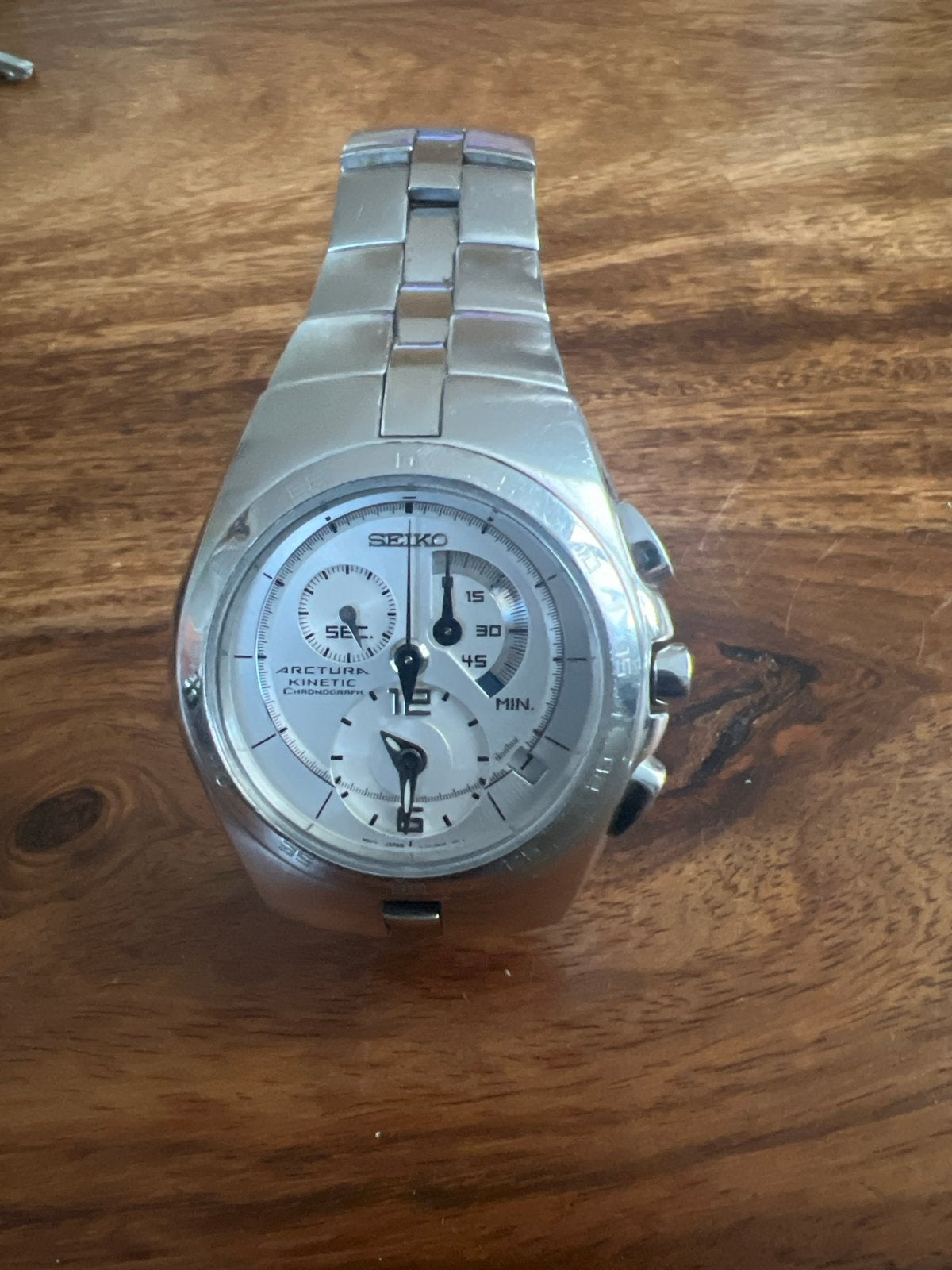 Seiko Arctura Kinetic Chronograaf Herenhorloge, Seiko, Gebruikt, Staal, Polshorloge