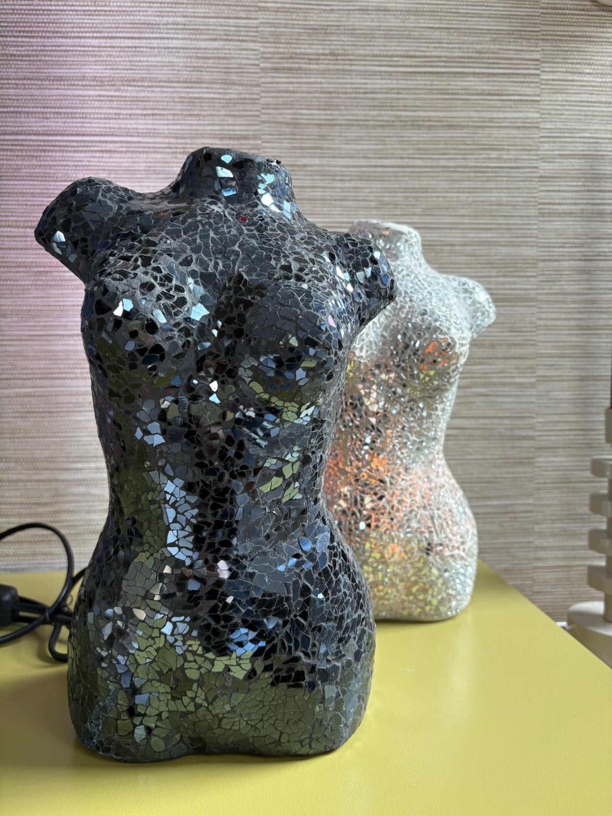 T afellamp Vrouwentorso Mozaïek (Buste) zwart Nieuw in doos, Met schakelaar, 30 cm, Nieuw, Ophalen of Verzenden