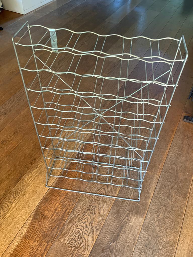 Aluminium Wijnrek voor 60 Flessen - Monteerbaar & Stabiel, Huis en Inrichting, Ophalen, Gebruikt, Metaal, 25 flessen of meer