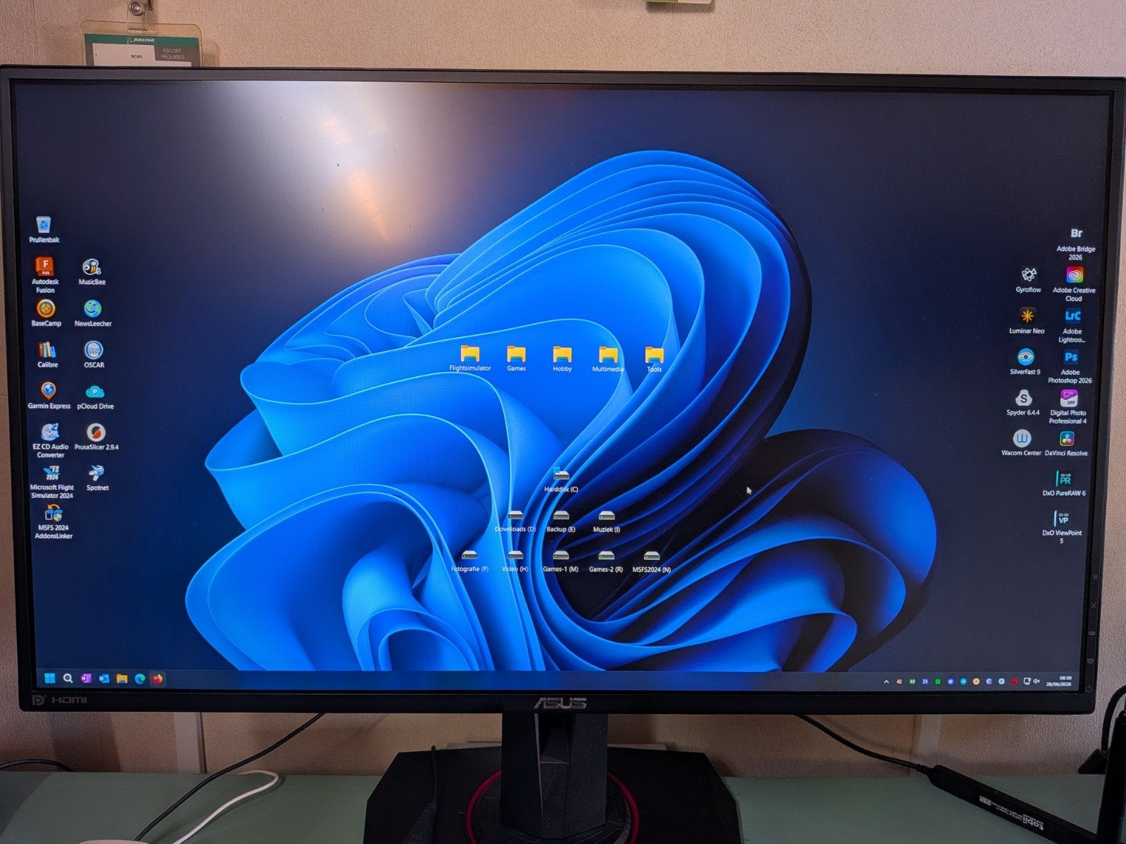 ASUS TUF Gaming VG27AQZ Monitor165Hz QHD 27 Inch, Computers en Software, Monitoren, Gebruikt, IPS, HDMI, Ophalen
