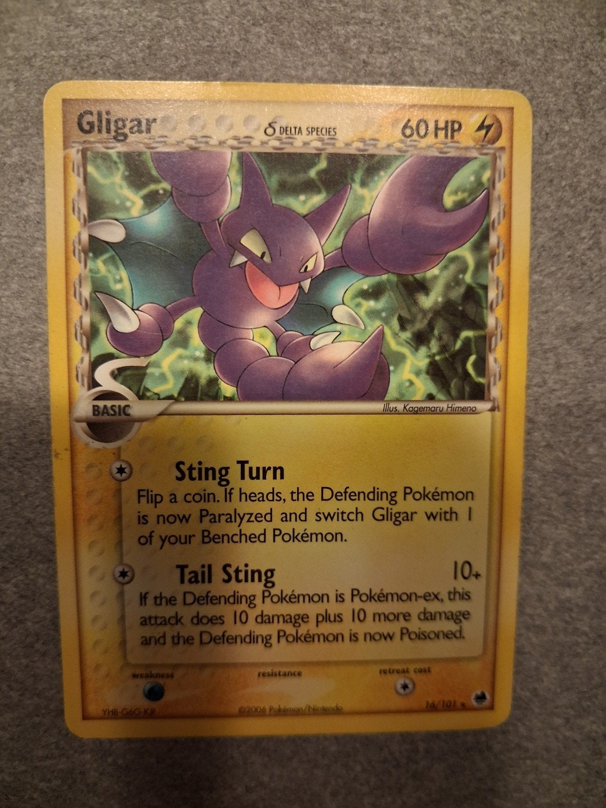 Gligar Delta Species Pokémon Kaart 16/101, Ophalen of Verzenden, Gebruikt, Losse kaart