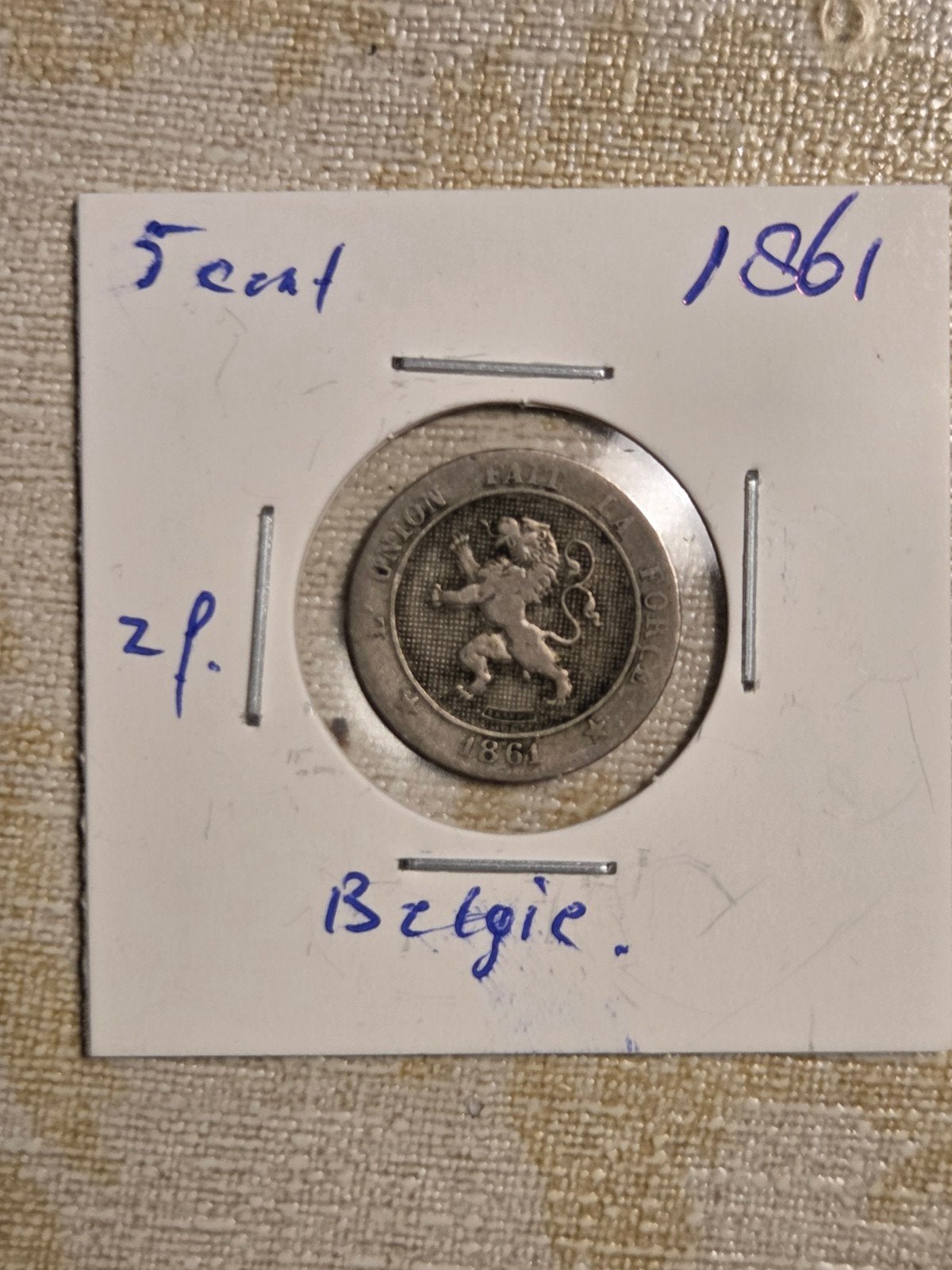 Belgische 5 Centimes munt, Leopold I, 1861, Ophalen of Verzenden, Metaal, Losse munt