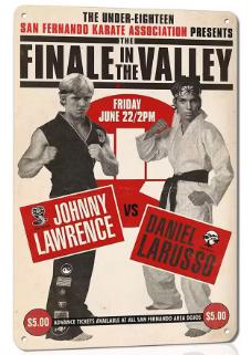 Vintage metalen bordje Karate Kid The Valley (30x20cm)