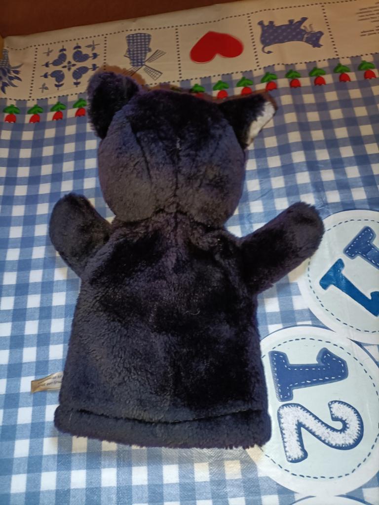 Tompoes handpop poes / kat vintage 27 cm groot, Ophalen of Verzenden, Zo goed als nieuw
