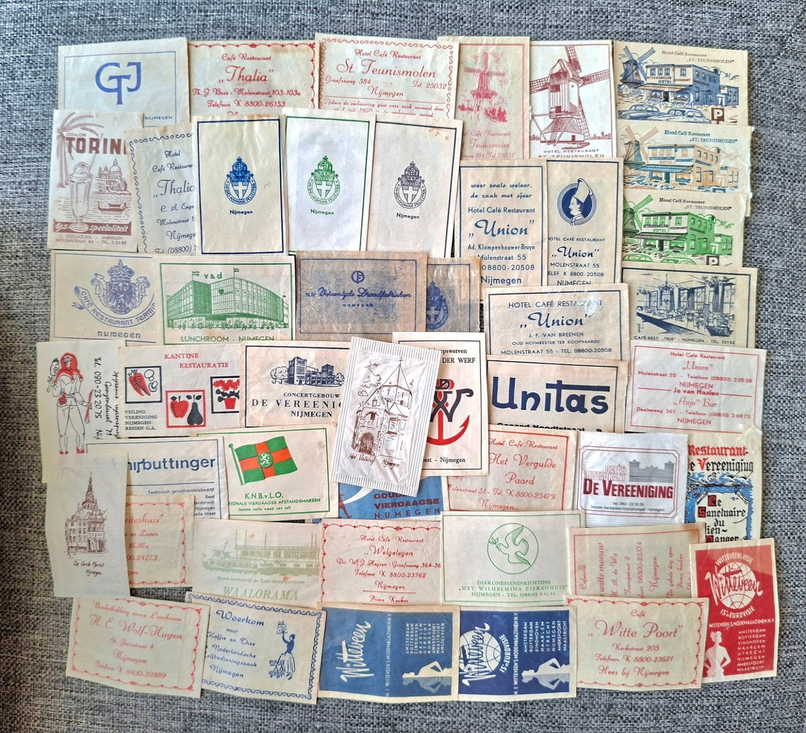 257 suikerzakjes uit Nijmegen, Ophalen of Verzenden, Nederland