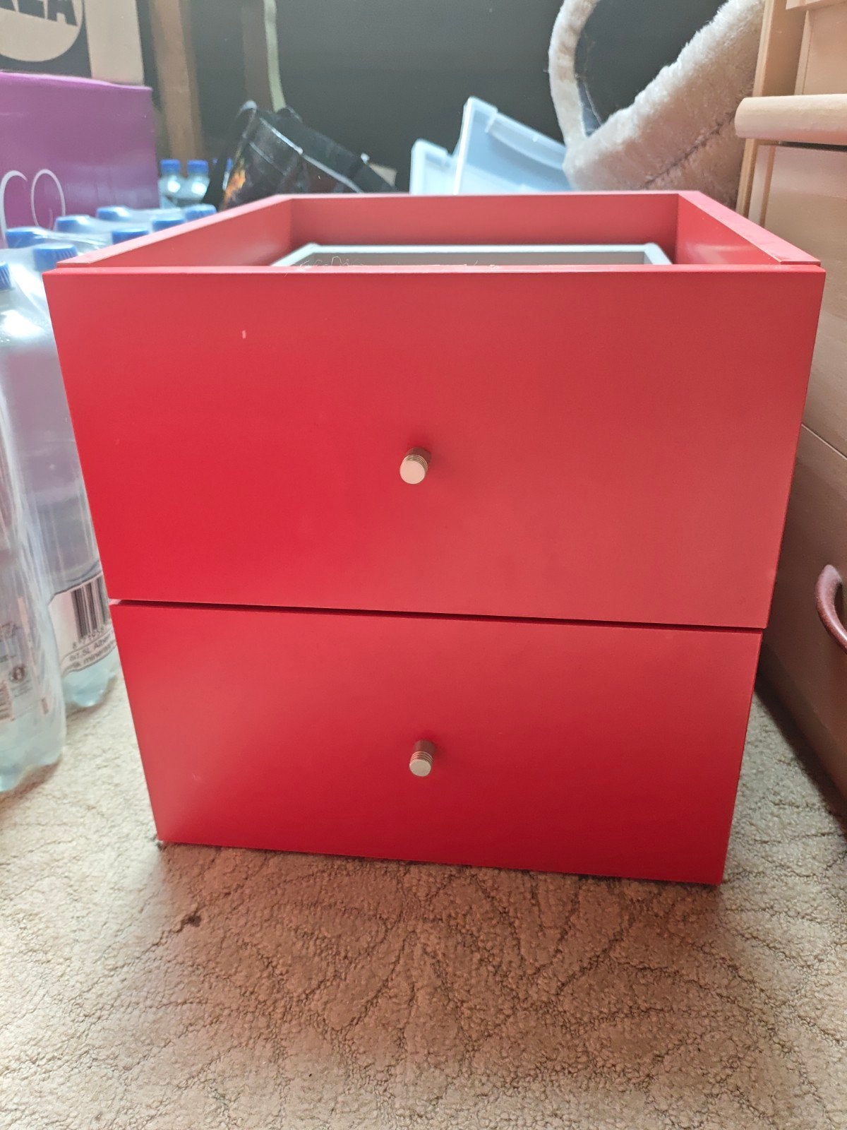 IKEA KALLAX Inzet Lade Rood, Ophalen, Minder dan 50 cm, 1 of 2 laden, Zo goed als nieuw