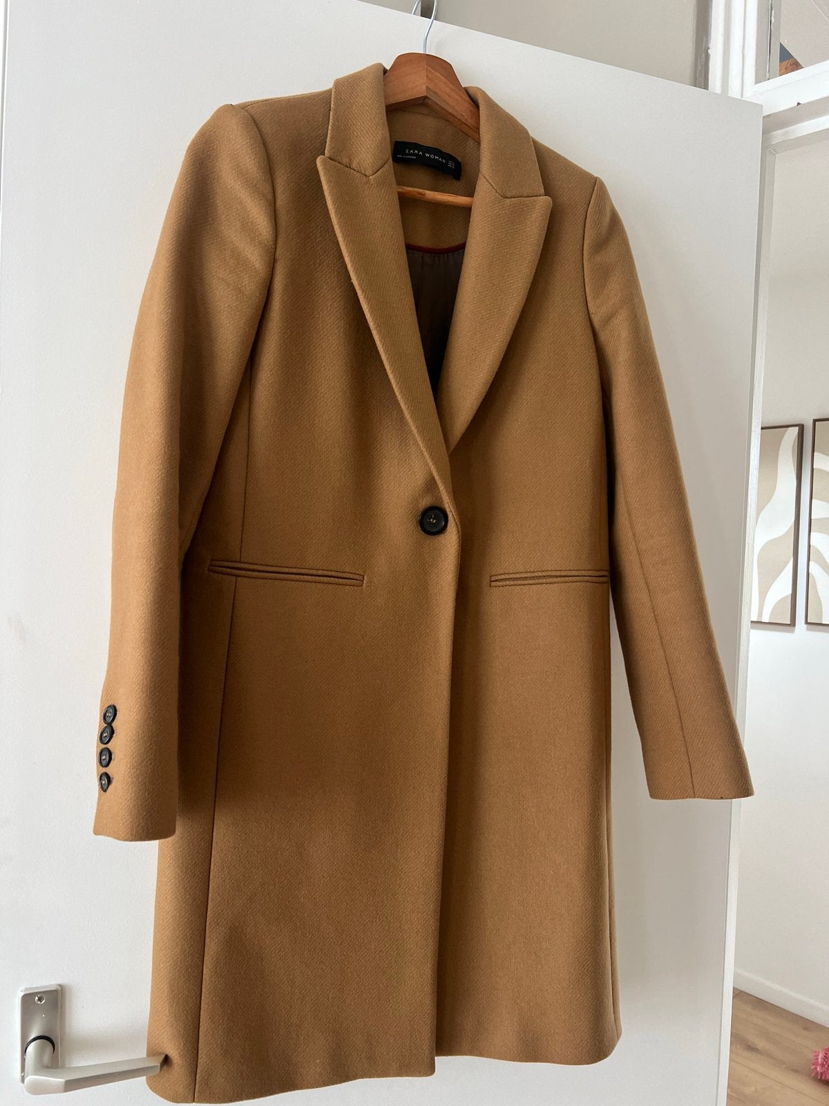 Zara wollen jas, camelkleurig, maat xs, Ophalen of Verzenden, Zo goed als nieuw, Maat 34 (XS) of kleiner, Beige