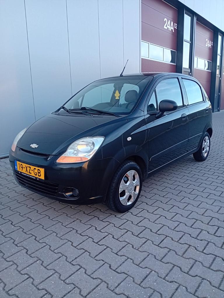 Chevrolet Matiz 2007 Zwart HOGE INSTAP, Auto's, Chevrolet, Voorwielaandrijving, Zwart, Origineel Nederlands, Bedrijf