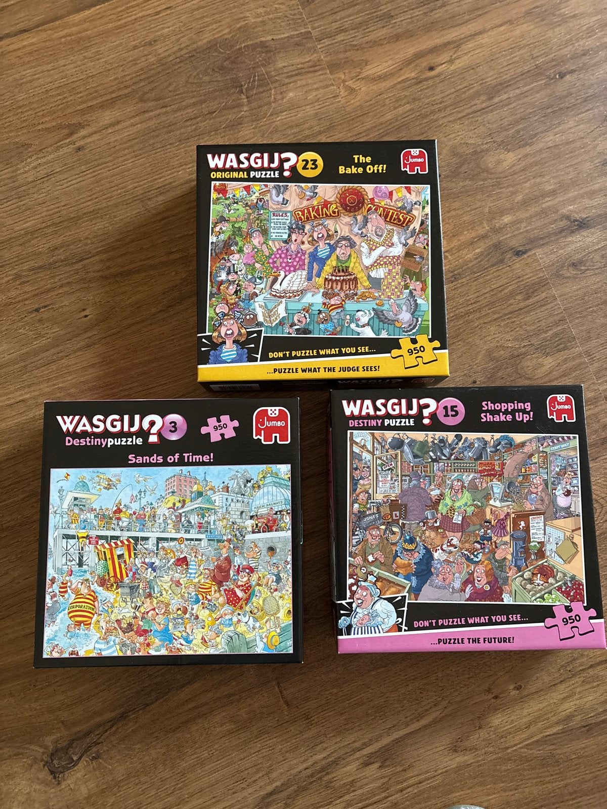 Wasgij Puzzels - Set van 3 (23, 3, 15) - 950 stukjes, Ophalen, 500 t/m 1500 stukjes, Zo goed als nieuw, Legpuzzel