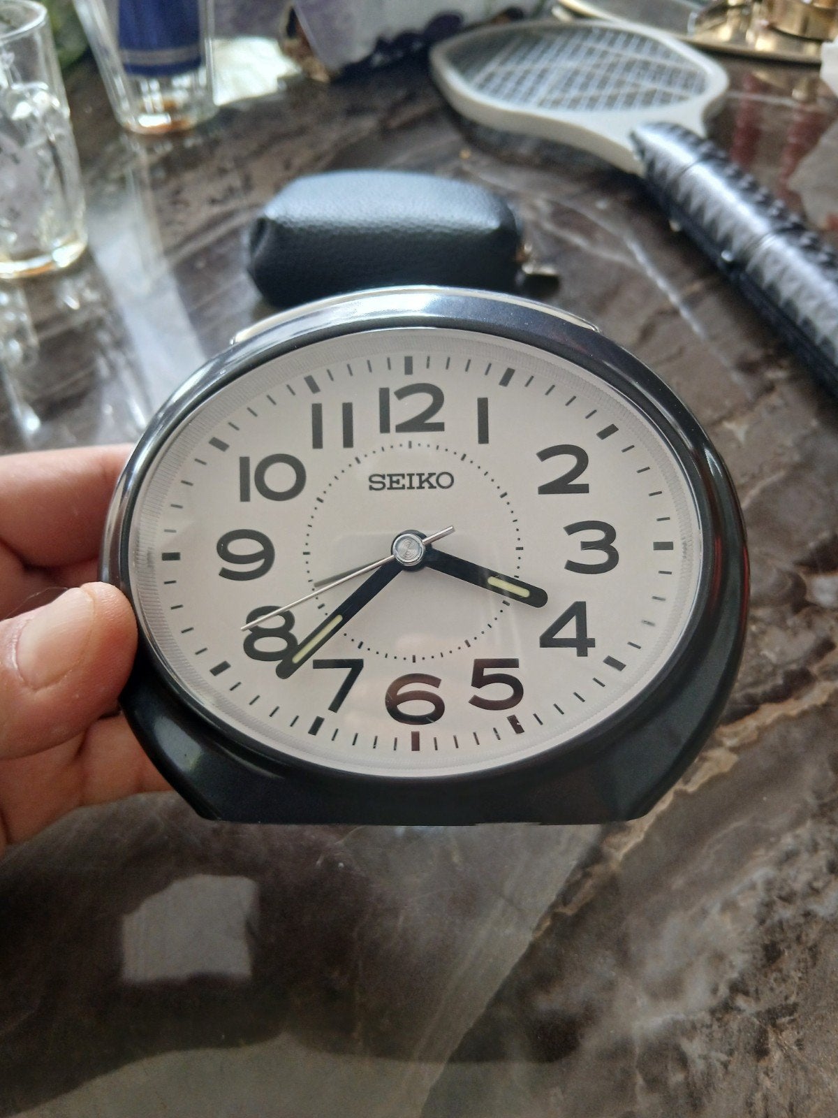 Seiko Wekker - Zwart, Analoog, Zo goed als nieuw, Verzenden