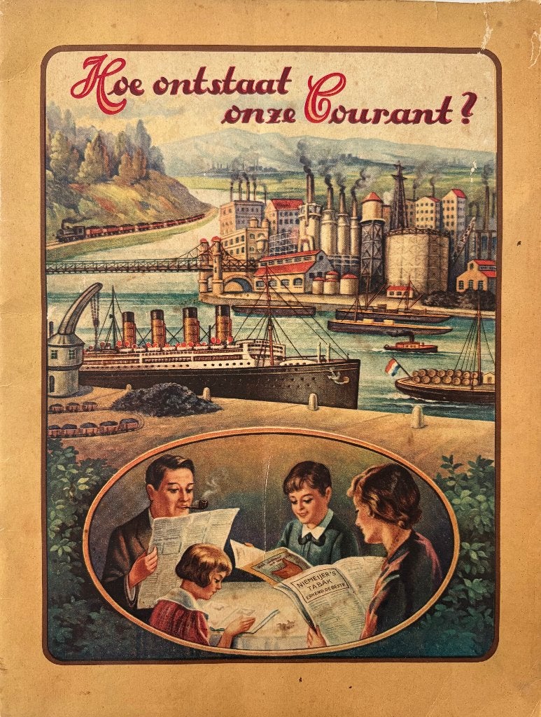 Niemeijer Plaatjesalbum Hoe ontstaat onze courant? (1929), Boeken, Ophalen of Verzenden, Gelezen, Th.Niemeijer, Plaatjesalbum