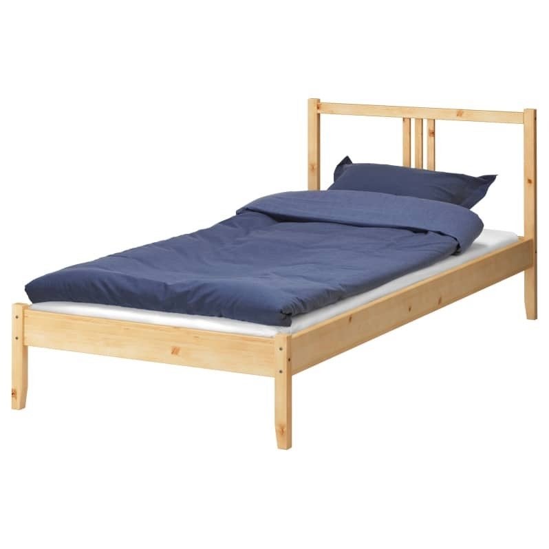 Houten eenpersoonsbed - 90x200 cm, Gebruikt, 90 cm, Wit, Tweepersoons