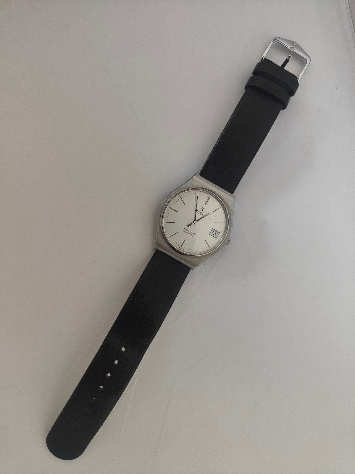 Tissot Seastar Quartz Horloge - Vintage Herenhorloge, Overige merken, Leer, Polshorloge, Ophalen of Verzenden