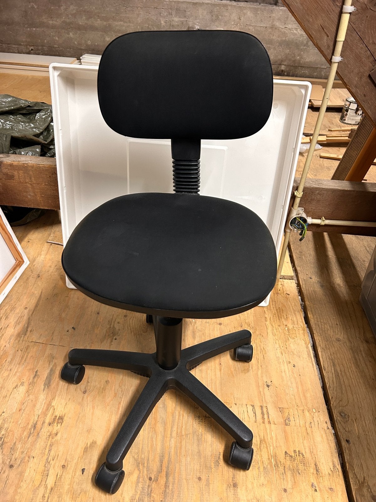 Zwarte bureaustoel te koop, Ophalen, Gebruikt, Zwart