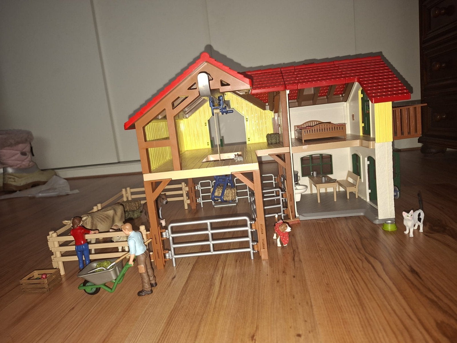 Schleich Boerderij met Dieren en Accessoires, Ophalen, Gebruikt, Jongen of Meisje