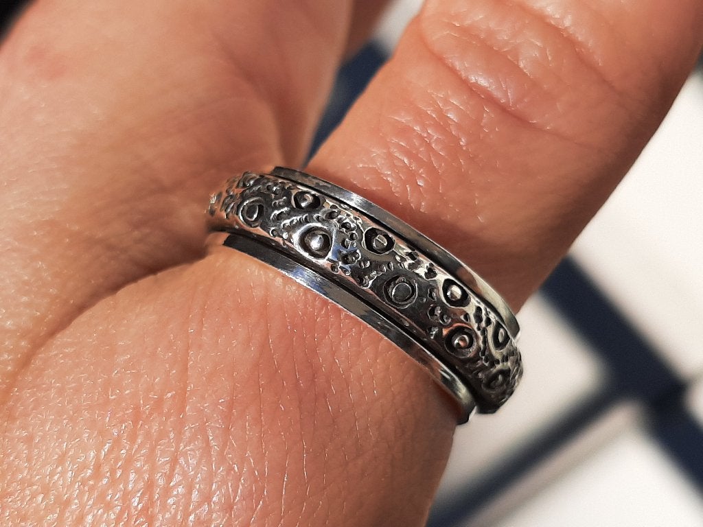Vanoli 925 zilveren draai / spin ring unisex maat 20, Sieraden, Tassen en Uiterlijk, Ringen, Vanoli, 20 of groter, Amsterdam, Nieuw