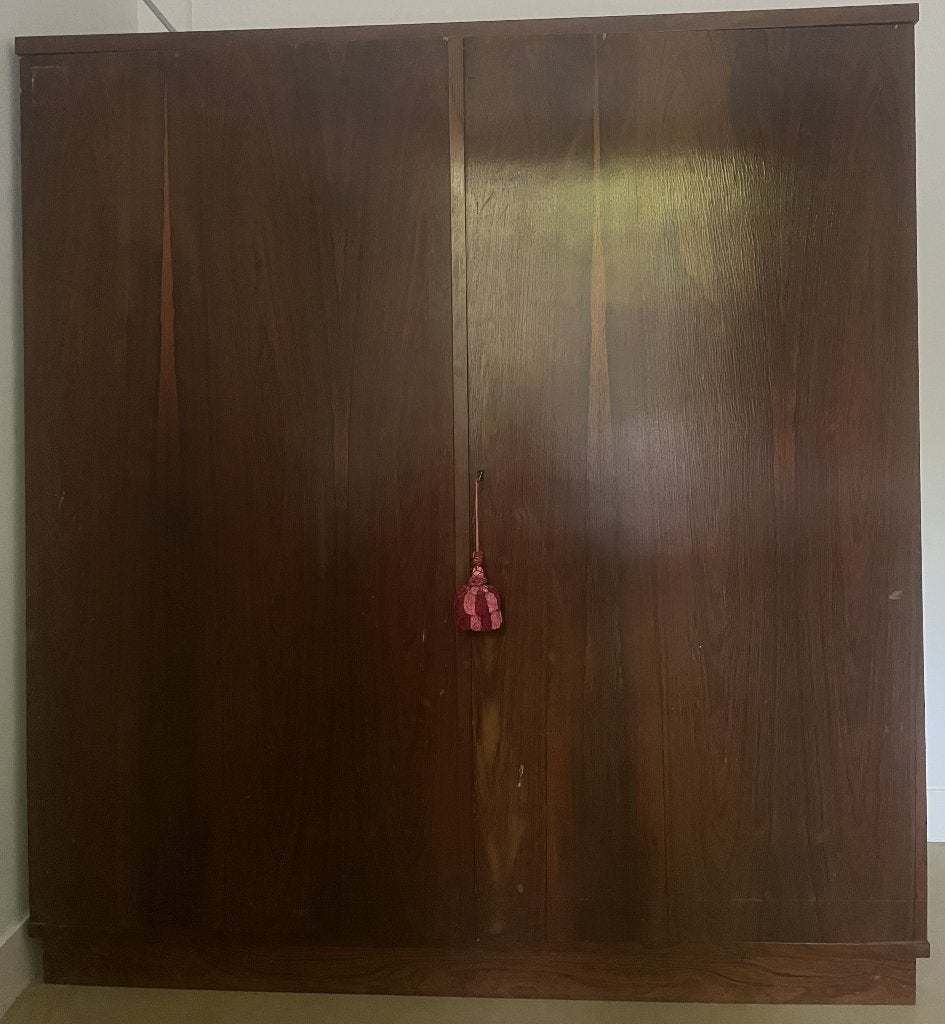 Strakke antieke mahoniehouten kast met veel laatjes, Huis en Inrichting, Ophalen, Gebruikt, Met plank(en), 150 tot 200 cm