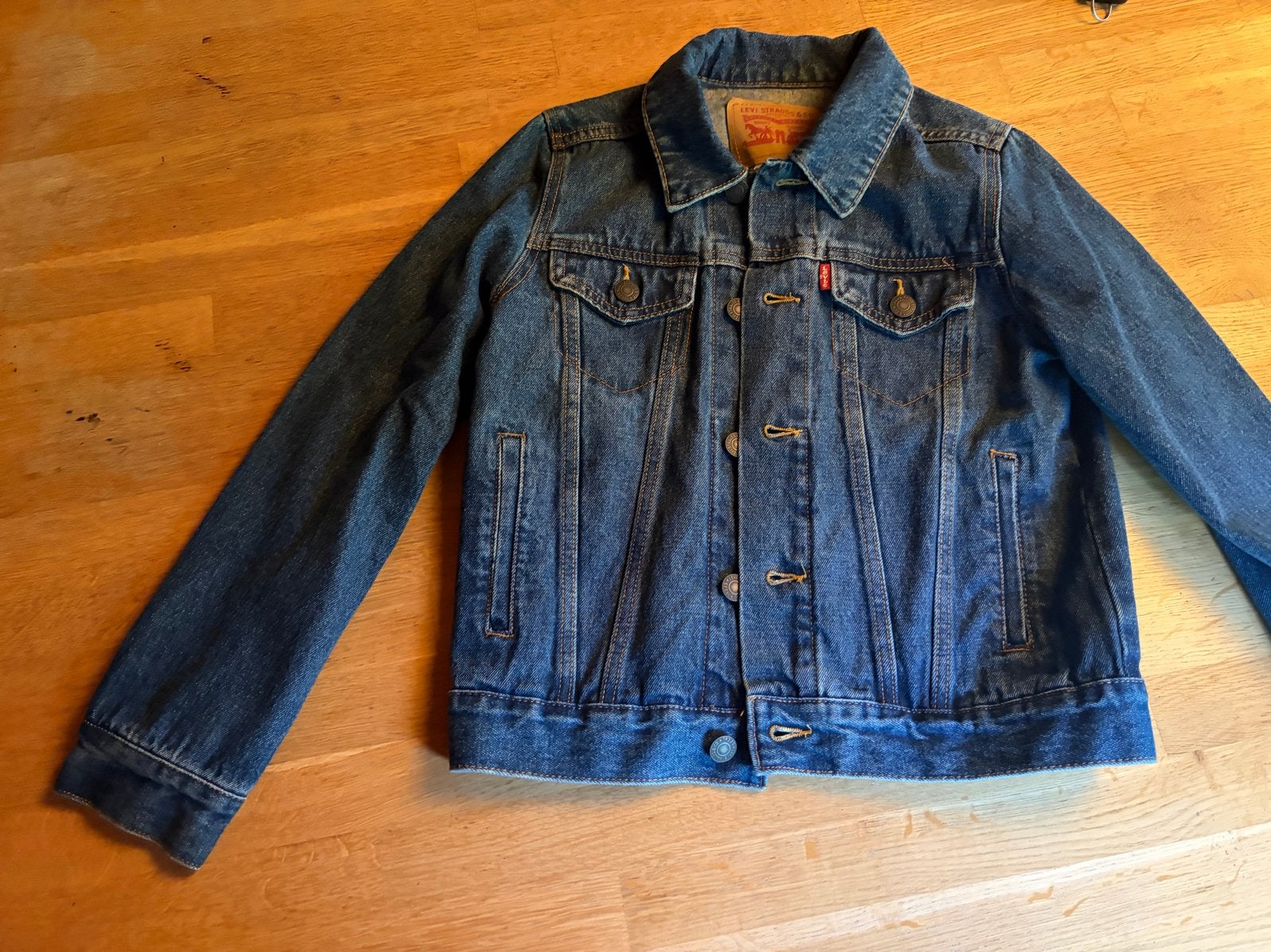 Levi's spijkerjasje maat 140, Ophalen, Gebruikt, Jongen of Meisje, Jas